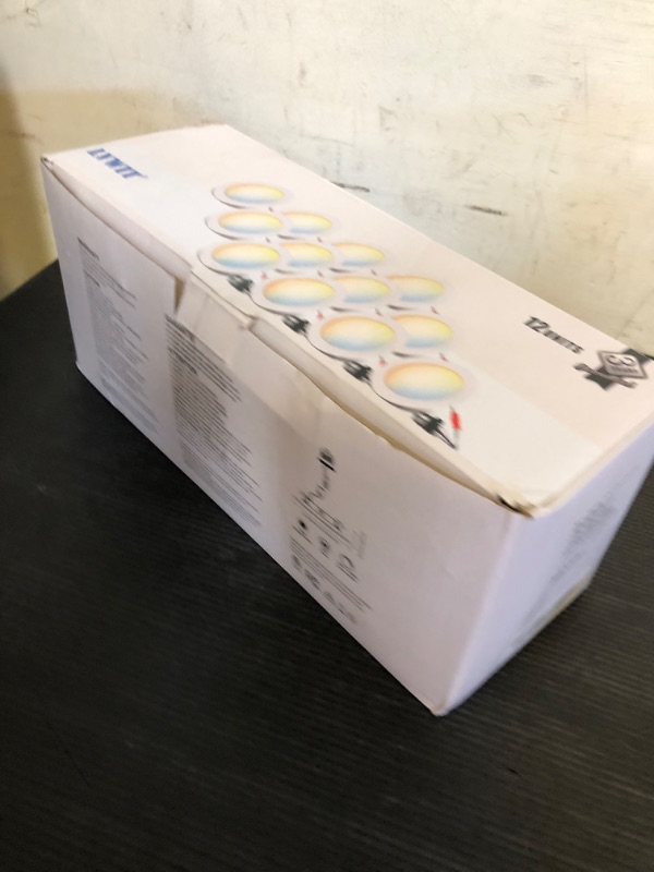 Photo 1 of LVWIT LED Recessed Light 4inch, Can Lighting Color Selectable 2700/3000/4000/5000/6000K 5CCT, 7W(85W Equivalent) Dimmable Downlight with E26 Conversion Kit, Retro Fit Ceiling Light Fixtures, 12 Pack