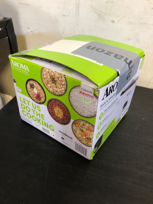 Photo 1 of AROMA Rice Cooker, 3-Cup (Uncooked) / 6-Cup (Cooked), Small Rice Cooker, Oatmeal Cooker, Soup Maker, Auto Keep Warm, 1.5 Qt, White, ARC-393NG