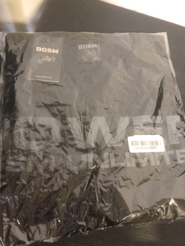 Photo 1 of Size XL--Men's Oversize Gym Fitness and Bodybuilding T-Shirt, Cotton O-Neck Lifestyle Top (3330-black-XL)