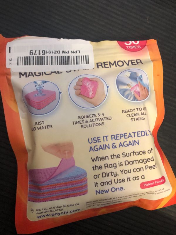 Photo 1 of Magical Fiber Stain Remover- Use as Spot Remover- No Dry Cleaning Food, Grease, Coffee Off Laundry, Tea, Fabric, Pet Stains, Stain Remover Sponge Clothes, Carpet, Sofa, Mattress & Upholstery (1 Pack)