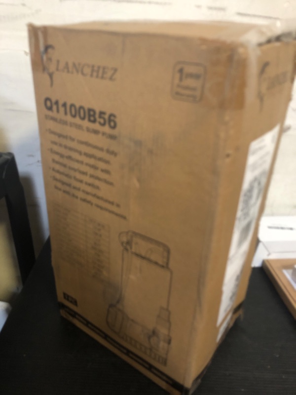 Photo 1 of LANCHEZ 1.6 HP Stainless Steel Submersible Water Pump 5500GPH High Flow with Float Switch Long Cord, Sump Pump for Quick Water Removal from Swimming Pool Flooded Basement Pit Sewage Sink Pool Tub