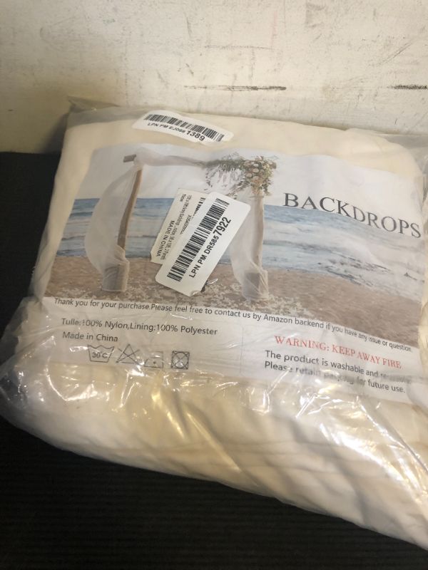 Photo 1 of 10x10ft Wrinkle Free Ivory Backdrop Curtain for Parties Soft Fabric Drapes Wedding Ivory Curtain Backdrop for Birthday Party Decorations Background for Photography 5x10ft,2 Panels