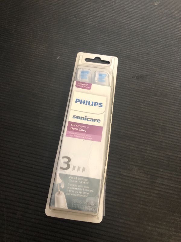 Photo 1 of Philips Sonicare G2 Optimal Gum Care Brush Heads, Genuine Replacement Toothbrush Heads, White, 3 Pack, HX9033/65