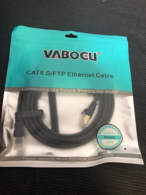 Photo 1 of Cat 8 Ethernet Cable, 1.5Ft 3Ft 6Ft 10Ft 15Ft 20Ft 30Ft 40Ft 50Ft 60Ft 100Ft Heavy Duty High Speed Internet Network Cable, Professional LAN Cable Shielded in Wall, Indoor&Outdoor