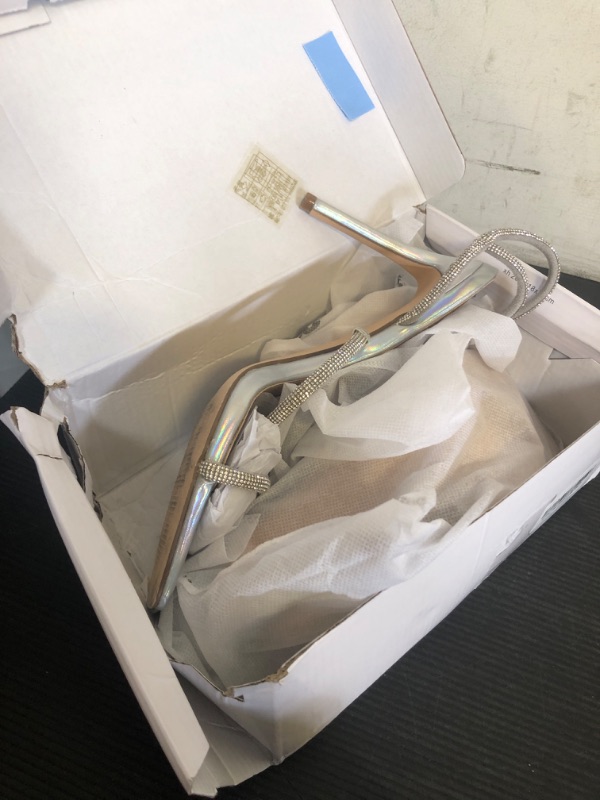 Photo 1 of Size 1----DREAM PAIRS Silver High Heels Stilletos Gladiator Sexy Square Toe Open Toe Dressy Sandals Size 11 SDHS2239W
