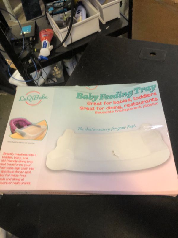 Photo 1 of LuQiBabe Silicone Baby Dining Tray Compatible with in-gle-sina Fast Table Chair Portable Baby Feeding Tray for Clip-On Fast Table Chair Ideal for Baby, Toddler Perfect for Meal, Restaurant - White