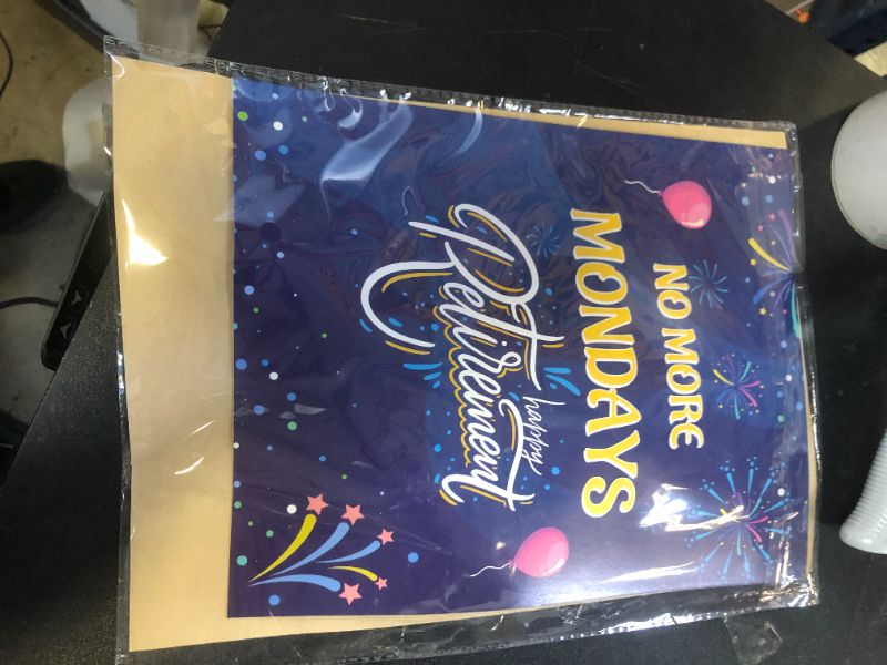 Photo 1 of Large Retirement Card, 11x17.3in Jumbo Happy Farewell Greeting Signature Guest Book Oversized Going Away Card Giant No More Mondays Big Goodbye for Coworker Huge Colleague Leaving Gift Party Supplies