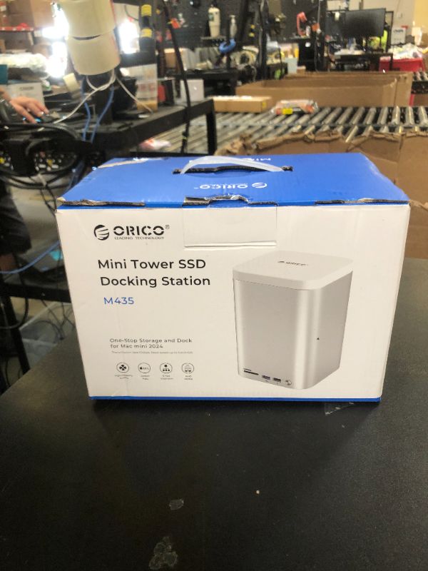 Photo 1 of ORICO MiniTower 2 Bay RAID Enclosure Compatible NVMe SSD 10Gbps with Expansion Hub Docking Station for Mac Mini M4 Max Up to 56TB-M435