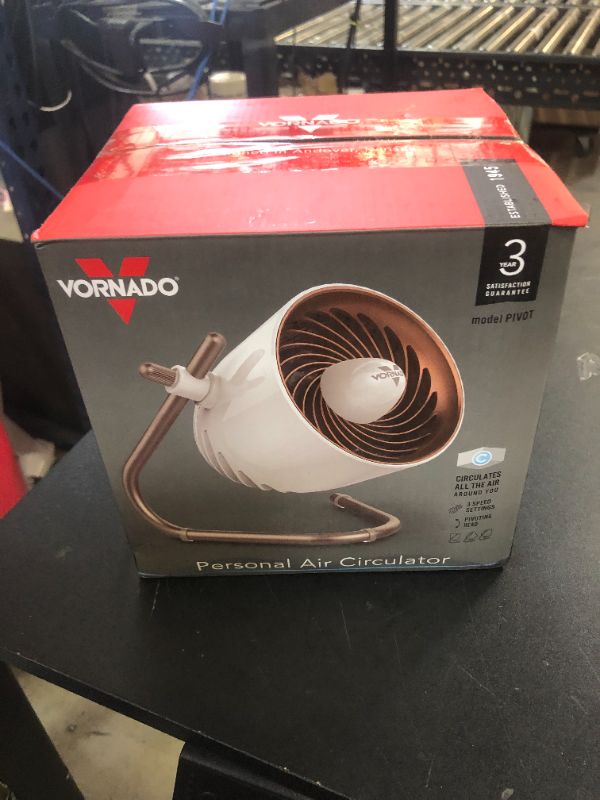 Photo 1 of Vornado Pivot Personal Air Circulator Fan, 6-inch, Quiet Portable Travel Fan, 3 Speeds, Copper