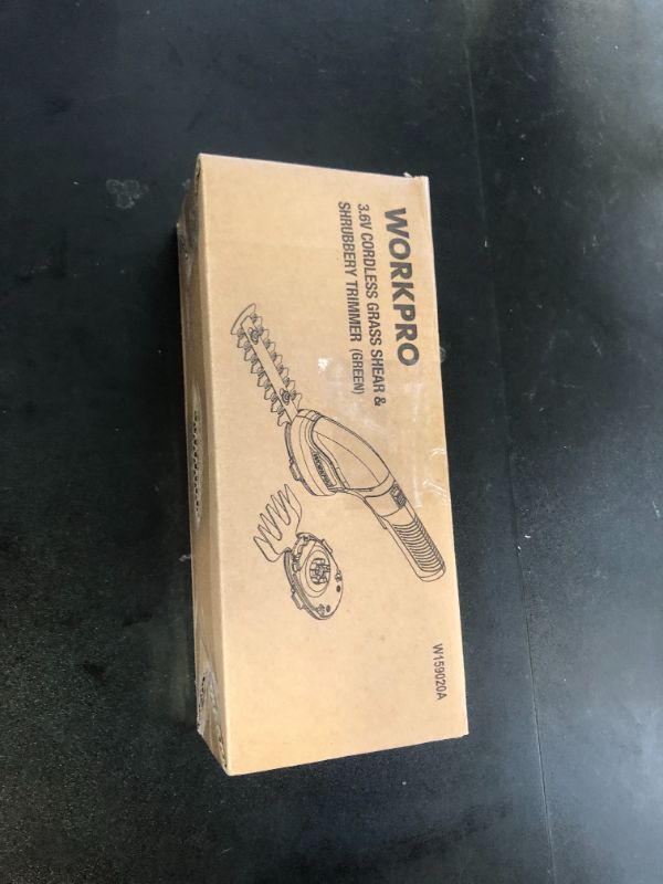 Photo 1 of WORKPRO Cordless Grass Shear & Shrubbery Trimmer - 2 in 1 Handheld Hedge Trimmer Electric Grass Trimmer Hedge Shears/Grass Cutter Rechargeable Lithium-Ion Battery and Type-C Cable Included (Green)