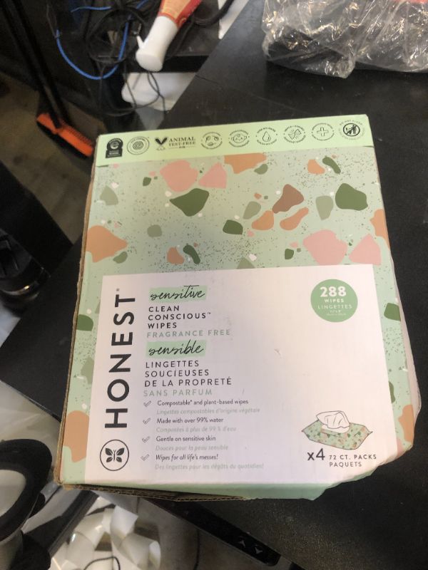 Photo 1 of The Honest Company Clean Conscious Multi-Use Wipes | Hypoallergenic + Unscented for Sensitive Skin | Over 99% Water, Compostable, Plant Based, Baby Wipes | Geo Mood, 288 Count