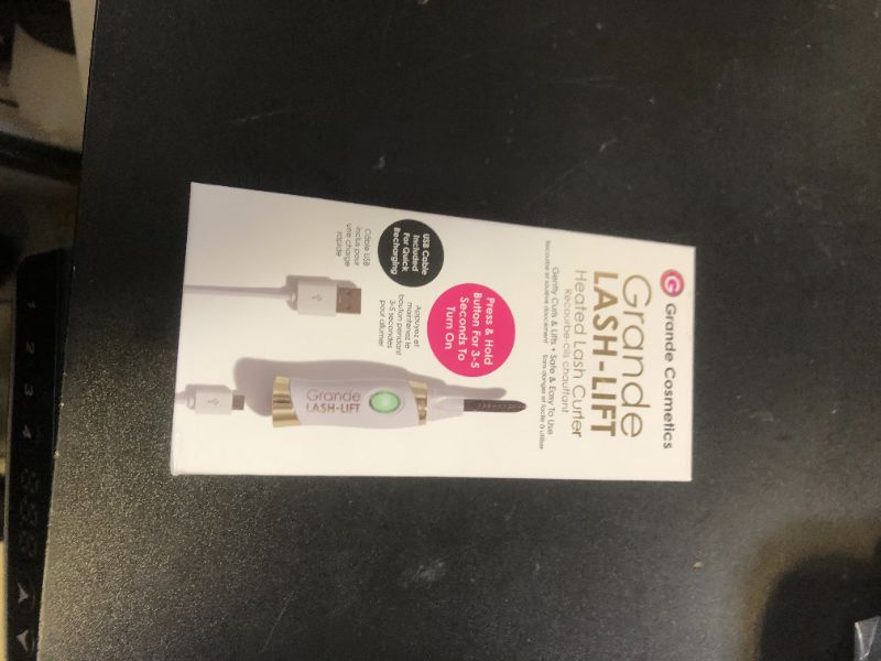 Photo 1 of Grande Cosmetics LASH-LIFT Heated Lash Curler, Rechargeable and Travel Friendly, 2 Heat Settings, White