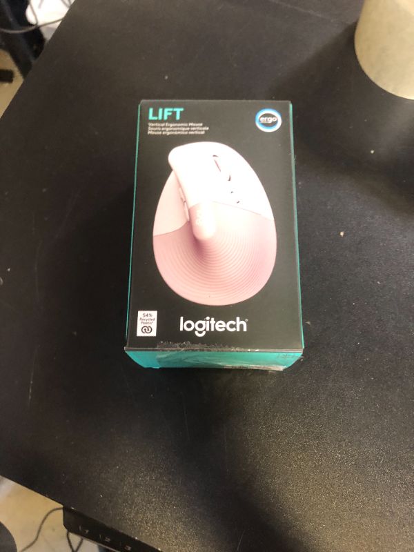 Photo 1 of Logitech Lift Vertical Ergonomic Mouse, Wireless, Bluetooth or Logi Bolt USB receiver, Quiet clicks, 4 buttons, compatible with Windows/macOS/iPadOS, Laptop, PC - Rose