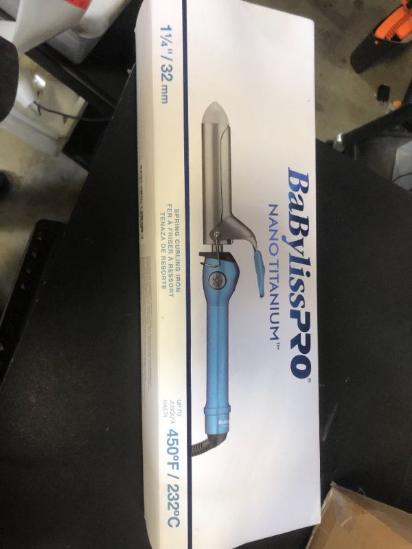 Photo 1 of BaBylissPRO Nano Titanium Spring Curling Iron, 1.25" Professional Spring Hair Curler for Long Lasting Curls & All Hair Types