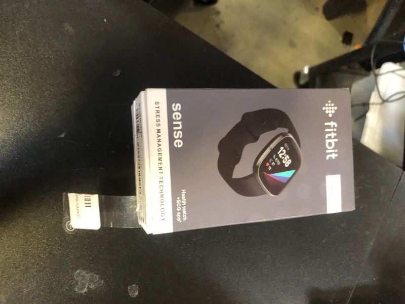 Photo 1 of Fitbit Sense Advanced Smartwatch with Tools for Heart Health, Stress Management & Skin Temperature Trends, Carbon/Graphite, One Size (S & L Bands Included)