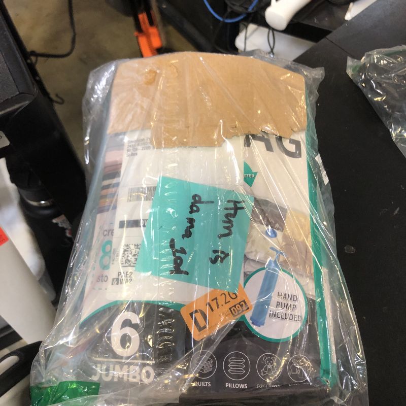 Photo 1 of 6 Jumbo Vacuum Storage Bags, Space Saver Bags Compression Storage Bags for Comforters and Blankets, Vacuum Sealer Bags for Clothes Storage, Hand Pump Included