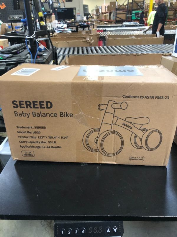 Photo 1 of SEREED Baby Balance Bike for 1 Year Old Boys Girls 12-24 Month Toddler Balance Bike, 4 Wheels Toddler First Bike, First Birthday Gifts (Black)