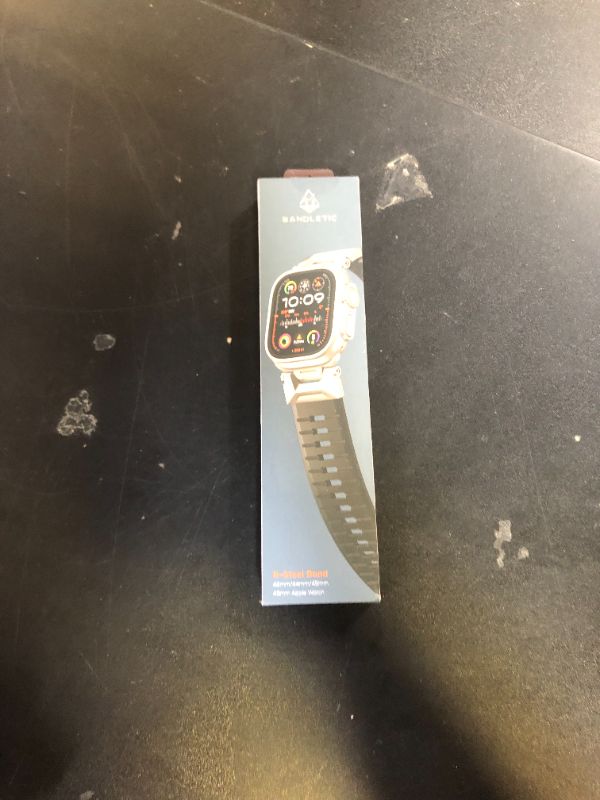 Photo 1 of Bandletic Compatible with Apple Watch Ultra Band/Ultra 2 Bands for Men, Rugged FKM Rubber Strap with Durable Metal Connector for iWatch Series 10/9/8/7/SE2/SE/6/5/4/3/2/1 46mm/45mm/44mm/42mm, Orange