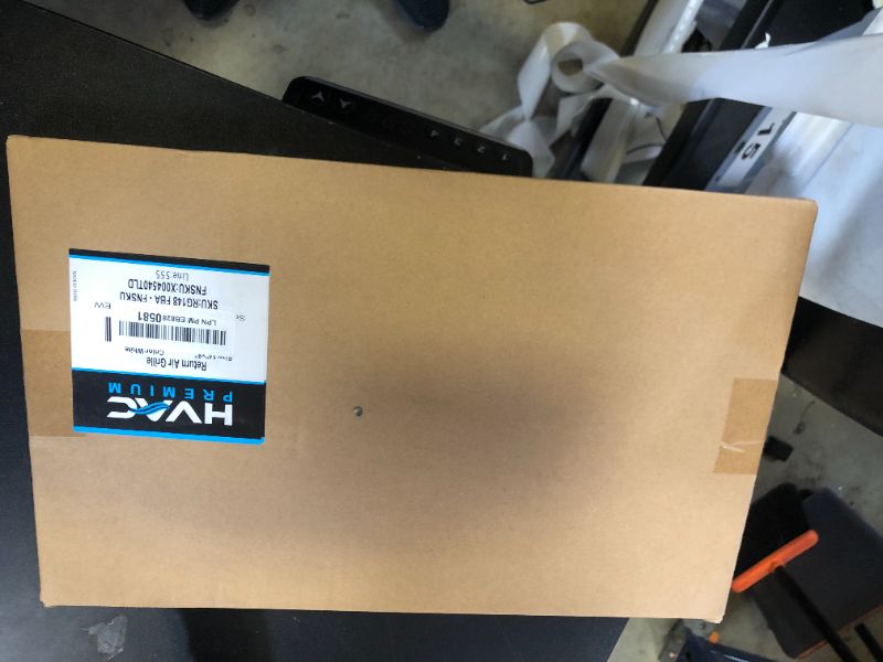 Photo 1 of HVAC Premium 14'' x 8'' [Duct Opening] Flat Stamped Steel Return Air Grille - Sidewall and Ceiling - HVAC Vent Duct Cover - White [Outer Dimensions: 15.75''w X 9.75''h]