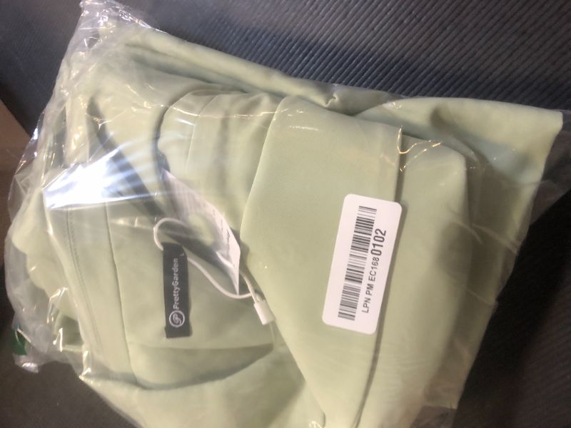 Photo 1 of PRETTYGARDEN Women's 2 Piece Suit Sets Notched Lapel Blazer and Palazzo Pants Sets Work Office Clothes (Light Green,Large)