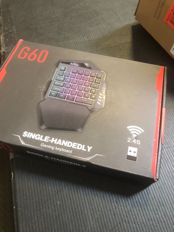 Photo 1 of RedThunder Wireless One-Handed Gaming Keyboard, 2.4Ghz RGB Backlit Mini Gaming Keypad, Rechargeable 2000mAh Battery for PC Gamer