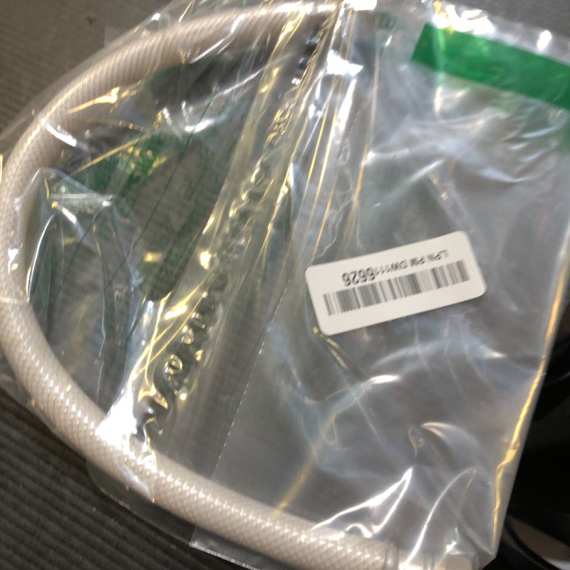 Photo 1 of Eastman 16 Inch Flexible Faucet Connector, 1/2 Inch FIP Outlet x 3/8 Inch Compression Inlet Connection, Reinforced PVC Supply Line with Nickel-Plated Brass Nuts, 48131