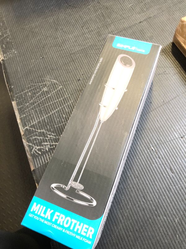 Photo 1 of SIMPLETaste Milk Frother Handheld Battery Operated Electric Foam Maker, Drink Mixer with Stainless Steel Whisk and Stand for Cappuccino, Bulletproof Coffee, Latte