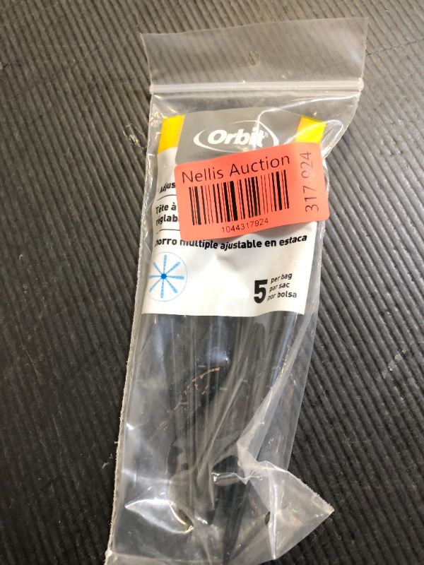 Photo 1 of Orbit 67105 1/4" Barb Multi-Stream Drip Emitter on 6" Stake, 5 Pack