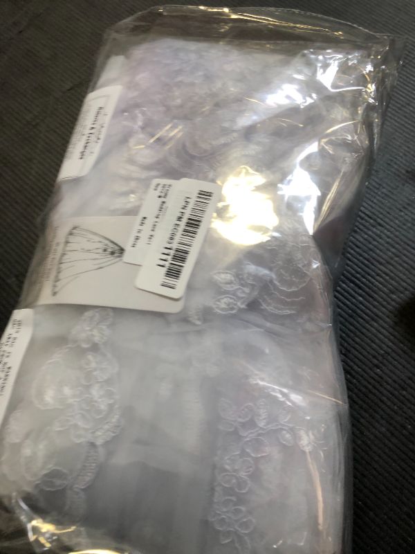 Photo 1 of Ursumy Bride Wedding Lace Veils Long Cathedral Veil Soft Tulle Bridal Veils with Comb 118" (White)