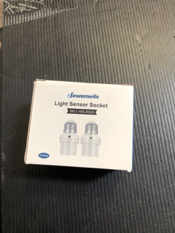 Photo 1 of DEWENWILS Light Sensor Socket for Light Fixtures, Automatic Dusk to Dawn Light Bulb Sockets, Compatible with Incandescent/CFL/LED/Halogen Bulbs, 2 Pack