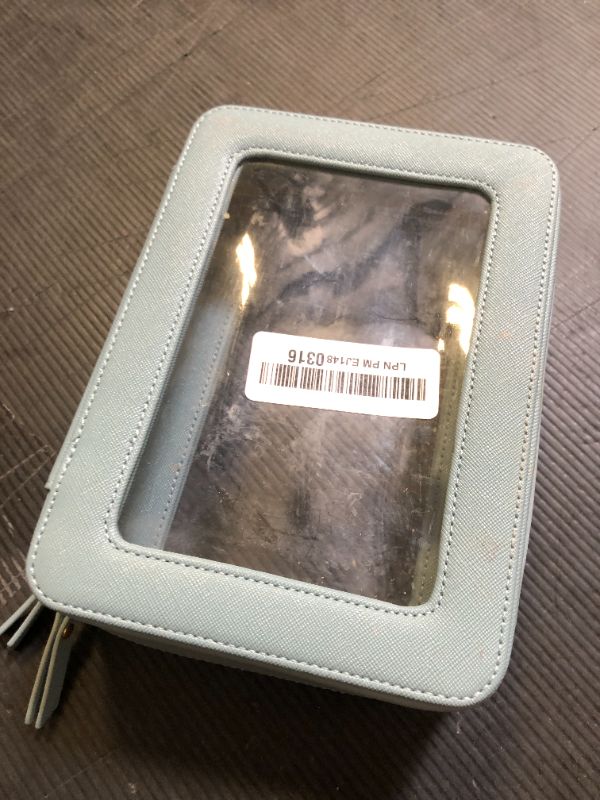 Photo 1 of SANHECUN Toiletry bag waterproof cosmetic organizer with handle large opening for travelling (Blue)