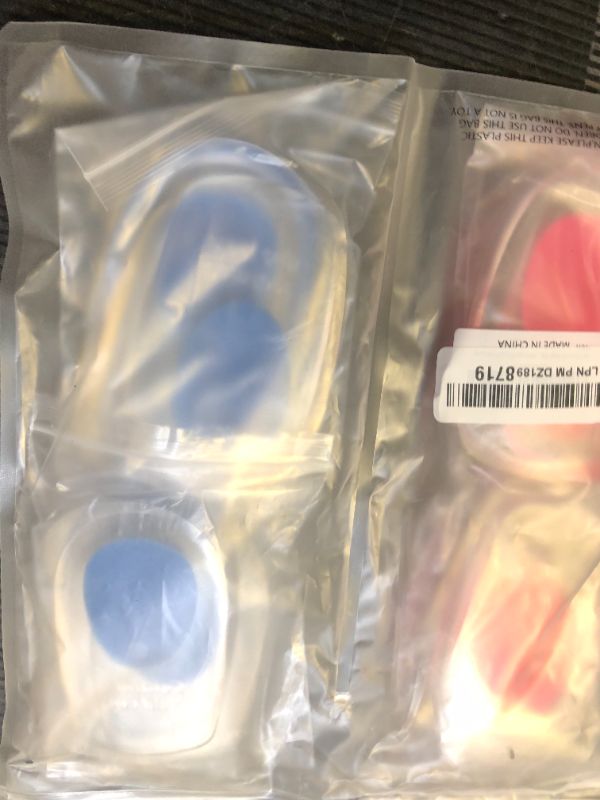 Photo 1 of 8 Pack Gel Heel Pads for Achilles Tendonitis & Plantar Fasciitis Relief - Shock Absorbing, Reusable Heel Cushions with Adhesive Backing for Foot Pain Support for Men/Women(Medium Size)