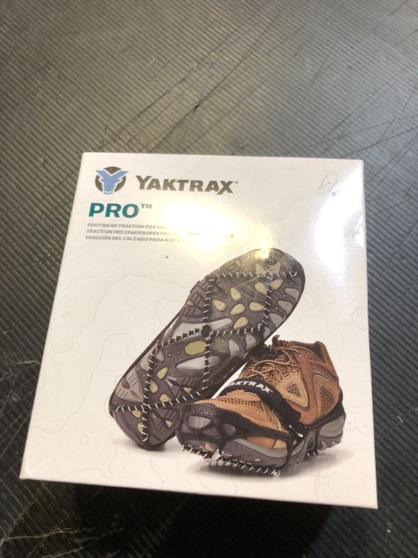 Photo 1 of Yaktrax Pro Traction Cleats for Walking, Jogging, or Hiking on Snow and Ice (1 Pair), Large , Black
