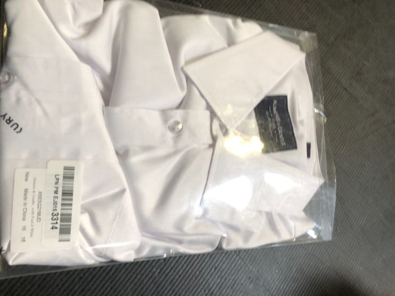 Photo 1 of Alimens & Gentle Men's Dress Shirts Long Sleeve Wrinkle-Free Stretch Shirts Solid Formal Button Down Shirt with Pocket White