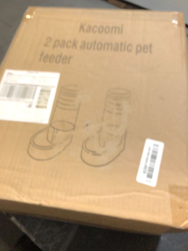 Photo 1 of Kacoomi Automatic Dog Cat Feeder and Water Dispenser Gravity Food Feeder and Waterer Set with Pet Food Bowl for Small Medium Dog Puppy Kitten, Large Capacity 1 Gallon x 2
