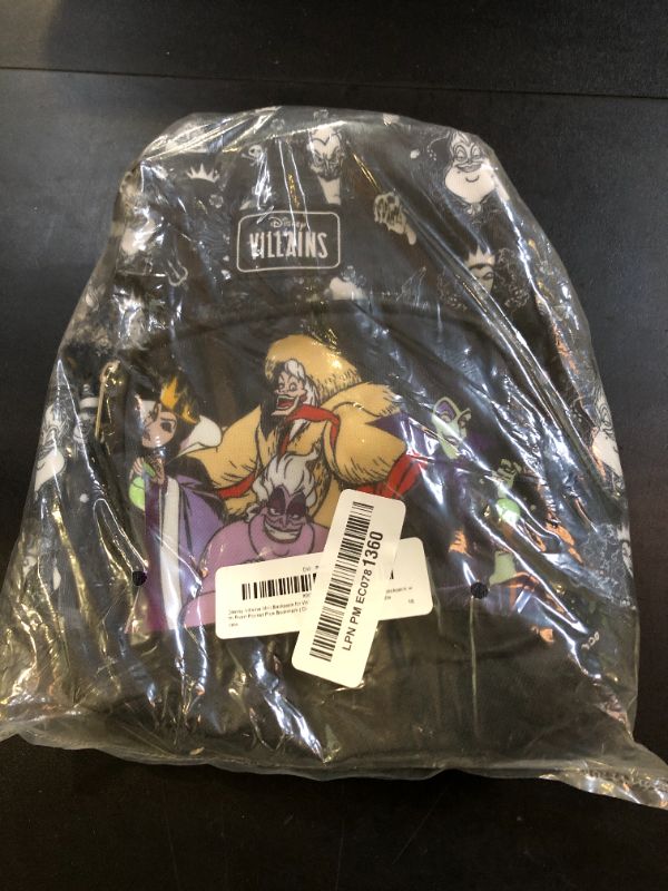 Photo 1 of Disney Villains Mini Backpack for Women - 10” Canvas Disney Villains Backpack with Front Pocket Plus Bookmark | Disney Villains Backpack Purse Bundle