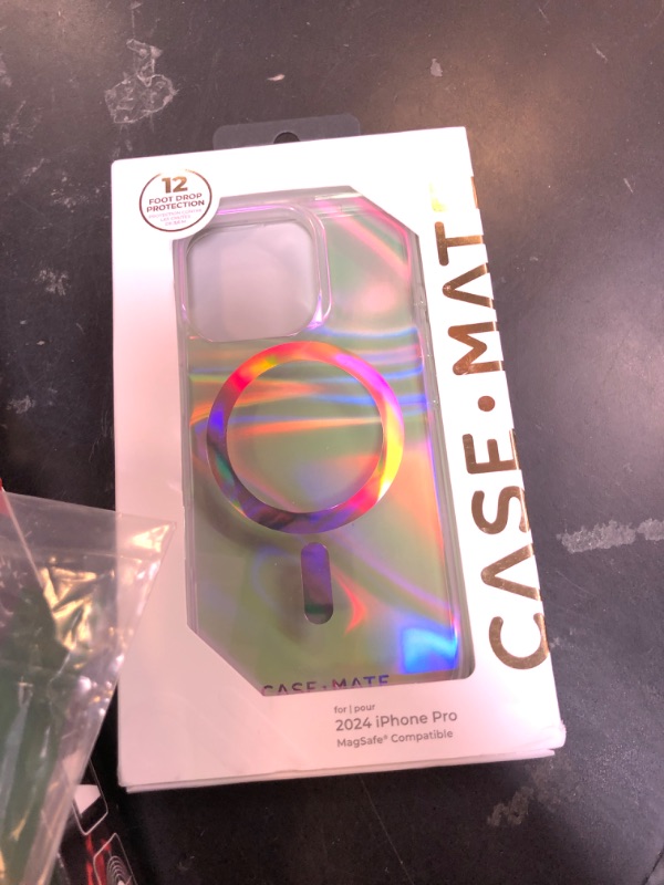 Photo 1 of Case-Mate iPhone 16 Pro Case [Compatible with MagSafe] - Stylish Iridescent Phone Case with 12ft Drop Protection - Premium Magnetic Cover for iPhone 16 Pro - Soap Bubble