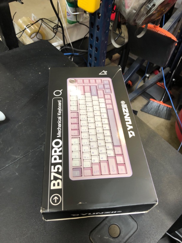 Photo 1 of YUNZII B75 PRO Wireless Mechanical Keyboard,75% Layout with Knob,Hot Swap Gasket Custom Structure,Creamy Pre-lubed Switches,RGB Backlit,Bluetooth/Type-C/2.4G for Win/Mac(Milk Switch,Purple)