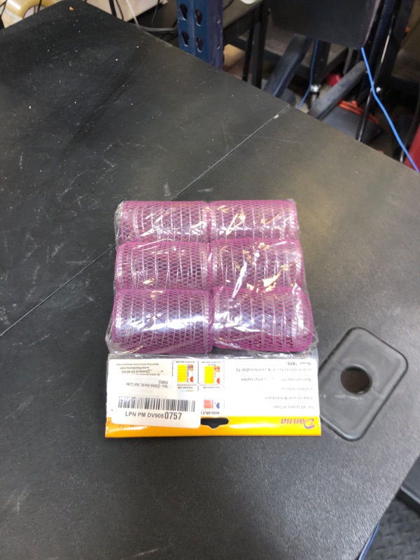 Photo 1 of DONNA Jumbo 6PCS Purple Foam Hair Rollers (1.75"D) - Heatless Hair Curlers and Clips