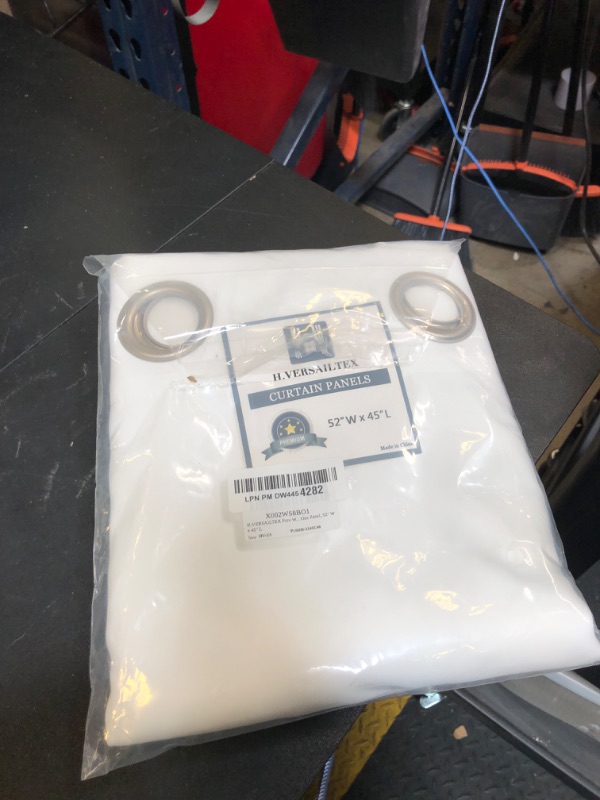 Photo 1 of H.VERSAILTEX Pure White Curtain for Living Room Thermal Insulated Window Treatment Curtain 45 inch Length Energy Saving Solid Grommet Top Room Darkening Drape, One Panel, 52" W x 45" L
