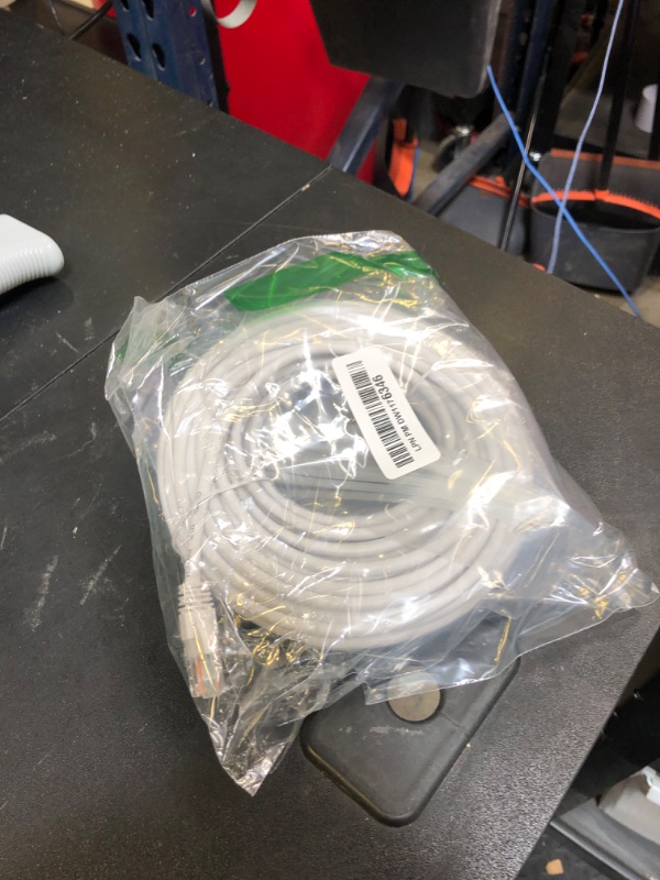 Photo 1 of Cat5e Ethernet Cable 50 FT, Long Cat 5e Internet Cable, White Snagless Patch Cord, UV Resistant, Flexible, Network, LAN, PoE, Standard RJ45 Connector for PC, Server, Router, Modem, PS5 - with 15 Ties