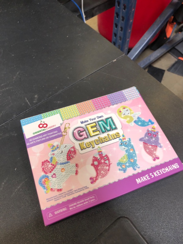 Photo 1 of Arts and Crafts for Kids Ages 8-12 - Make Your Own GEM Keychains - 5D Diamond Art Painting by Numbers Kits Girls Kids Ages 3-5 4-6 6-8 Toys Birthday Easter Basket Stuffers Christmas Stocking Gifts