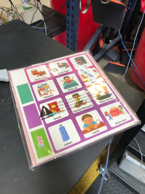 Photo 1 of Godery Large Visual Schedule for Kids Chore Reward Chart,Bedtime Routine Chart for Toddlers,Double Side Schedule Board with 109 Cards for Home School Planner,Autism Learning Materials (Pink)