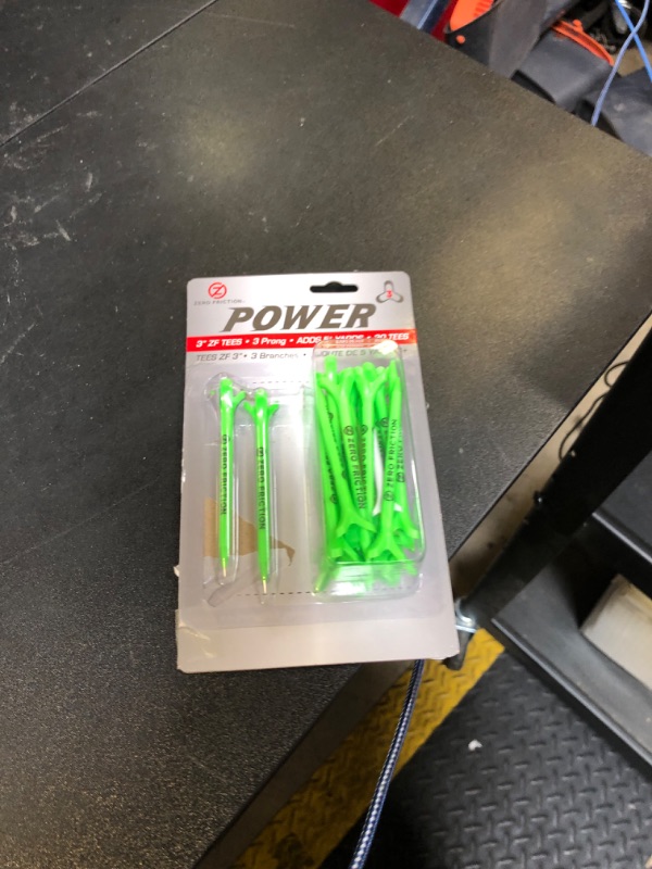 Photo 1 of Zero Friction Power 3 Prong Golf Tees, Pack of 20, 3 Inch Lime