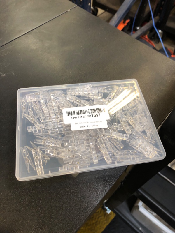 Photo 1 of 100 Pcs Mini Clear Photo Clips, Mini Clothespins Clip, Clothes Line Clips, Mini Transparent Plastic Clips