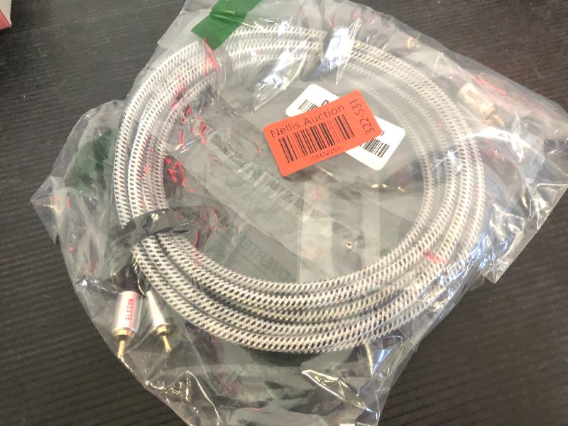 Photo 1 of Elecan Premium RCA Cable 15 Ft (Hi-Fi Sound-16 AWG-Shielded) 2 RCA Male to 2 RCA Male Stereo Audio Cable, Gold Plated-Aluminum Alloy Shell-Pure Copper-Braided RCA Cord for Home Theater Speakers + Ties