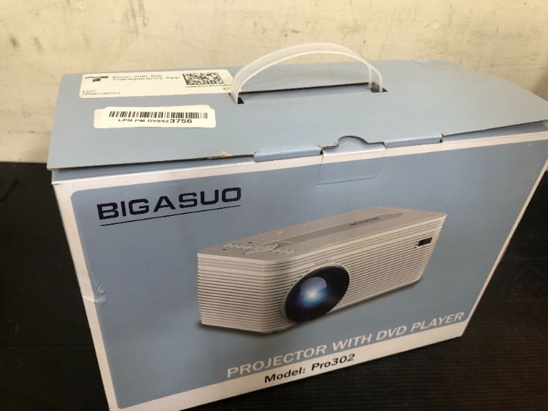 Photo 1 of BIGASUO HD 9000L Bluetooth Projector Built in DVD Player, Mini Outdoor Movie Projector 1080P and 250”Supported with Tripod and Carry Bag, Compatible w/ TV Stick, PS5, Laptop