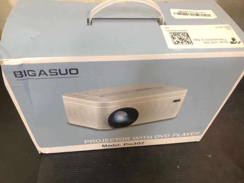 Photo 1 of BIGASUO HD 9000L Bluetooth Projector Built in DVD Player, Mini Outdoor Movie Projector 1080P and 250”Supported with Tripod and Carry Bag, Compatible w/ TV Stick, PS5, Laptop