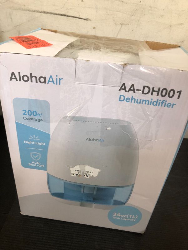 Photo 1 of AlohaAir Dehumidifiers for Home, 34 oz Small Dehumidifier for Room, Quiet Dehumidifiers for Bathroom, Bedroom, RV, Closet with Auto Shut Off, 7 Colors Night Light