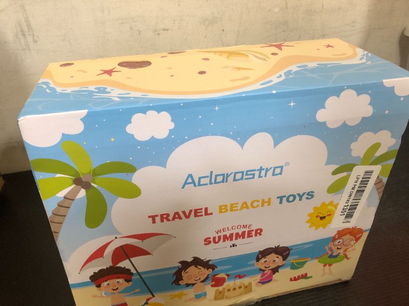 Photo 1 of Aclarastra Collapsible Beach Toy for Kids Toddlers, 2 Collapsible Sand Buckets Shovels Set with Mesh Bags and Sand Molds, Foldable Travel Sand Toys for Beach, Sandbox Toys for Kids Age 3-10